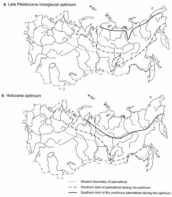 Permafrost expansion during warm stages